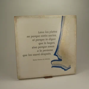 Tabla "Lava los platos" Santa Teresa de Calcuta