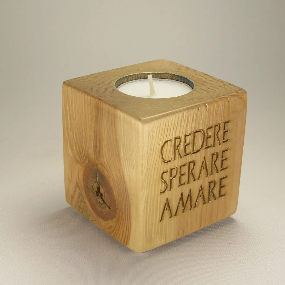 Portacandela "Credere Sperare Amare" - Imagen 4