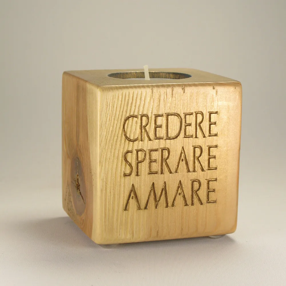 Portacandela "Credere Sperare Amare" - Imagen 3