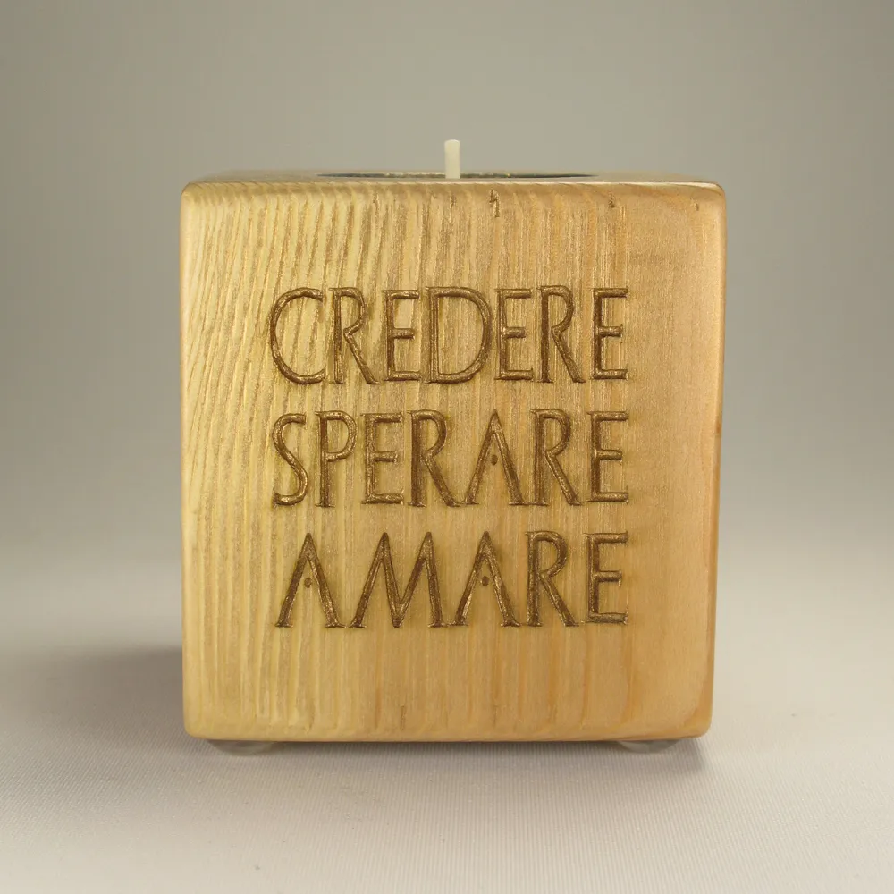 Portacandela "Credere Sperare Amare" - Imagen 2